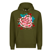 Army Green valentines day cakes olivia creates design Premium Hoodie - OliviaCreatesArt