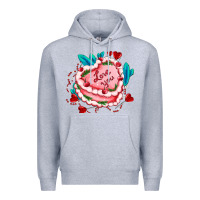 Heather Grey valentines day cakes olivia creates design Premium Hoodie - OliviaCreatesArt