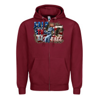 Burgundy Born to be free Zipper Hoodie - CowGirlArtShop