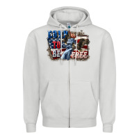 Dove Grey Born to be free Zipper Hoodie - CowGirlArtShop