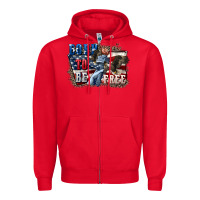 Red Born to be free Zipper Hoodie - CowGirlArtShop