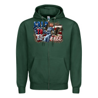 Sports Green Born to be free Zipper Hoodie - CowGirlArtShop