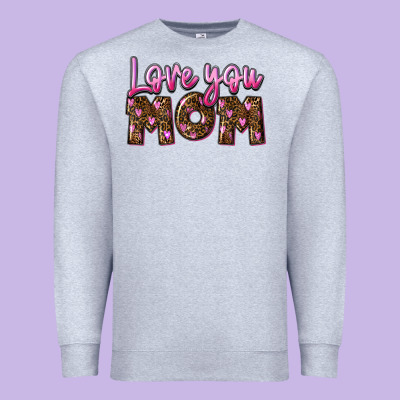 Love You Mom Premium Sweatshirt Designed By Fadigitalartstudio