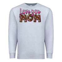 Heather Grey love you mom Premium Sweatshirt - FaDigitalArtStudio