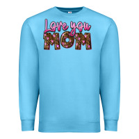 Ocean Blue love you mom Premium Sweatshirt - FaDigitalArtStudio