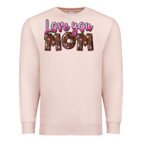 Pale Pink love you mom Premium Sweatshirt - FaDigitalArtStudio