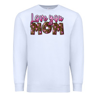 White love you mom Premium Sweatshirt - FaDigitalArtStudio