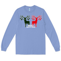 Colony Blue Merry Christmas Reindeer Long Sleeve Tee - Bettercallsaul