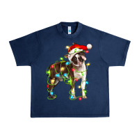 Navy christmas chocolate boston terrier Urban Heavy Tee - LillyAllenDesigns