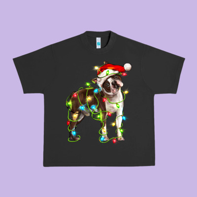 Christmas Chocolate Boston Terrier Urban Heavy Tee Designed By Lillyallendesigns