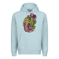 Blue Mist Pink Cowboy Boots Premium Hoodie - JahusDesignShop