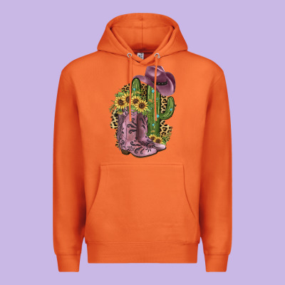 Pink Cowboy Boots Premium Hoodie Designed By Jahusdesignshop