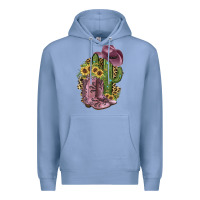 Colony Blue Pink Cowboy Boots Premium Hoodie - JahusDesignShop