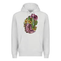 Dove Grey Pink Cowboy Boots Premium Hoodie - JahusDesignShop