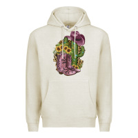 Oatmeal Heather Pink Cowboy Boots Premium Hoodie - JahusDesignShop