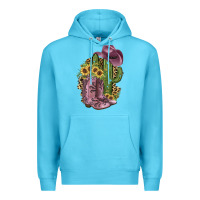 Ocean Blue Pink Cowboy Boots Premium Hoodie - JahusDesignShop