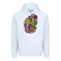 White Pink Cowboy Boots Premium Hoodie - JahusDesignShop