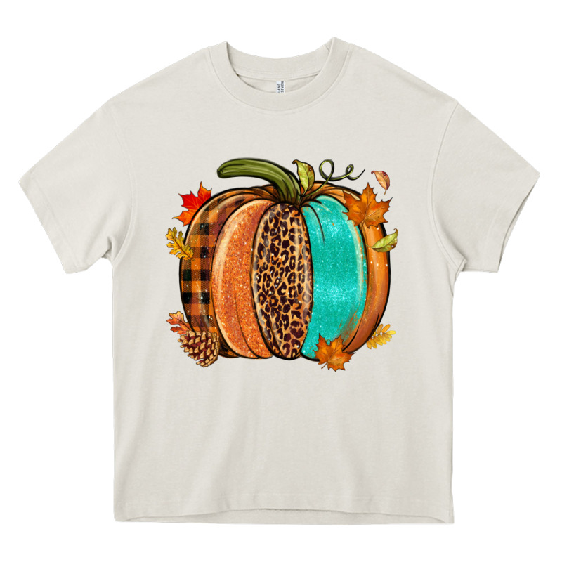 Fall Leopard Pumpkin Heavy Core Tee by NancyCooperArtShop | Teevron