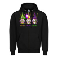 Mardi Gras Squad With Gnomies Zipper Hoodie | Teevron