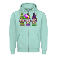 Seafoam Mardi Gras squad with gnomies Zipper Hoodie - HowdyJamesFarm