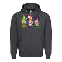 Smoke Mardi Gras squad with gnomies Zipper Hoodie - HowdyJamesFarm