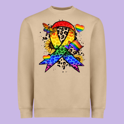 Pride Ribbon Heavyweight Sweatshirt Designed By Nancycooperartshop