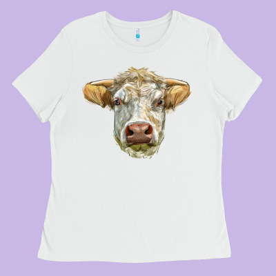 Charolais Bull Face Ladies Tee Designed By Lillyallendesigns
