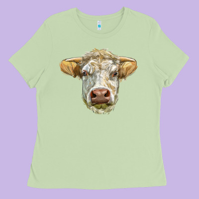 Charolais Bull Face Ladies Tee Designed By Lillyallendesigns
