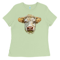 Matcha Charolais bull face Ladies Tee - LillyAllenDesigns