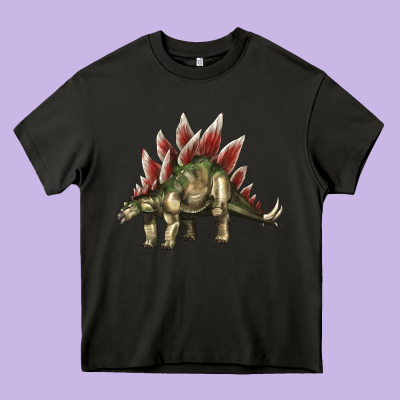 Stegosaurus Heavy Core Tee Designed By Lillyallendesigns