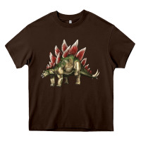 Chocolate Brown Stegosaurus Heavy Core Tee - LillyAllenDesigns