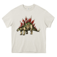 Cream Stegosaurus Heavy Core Tee - LillyAllenDesigns