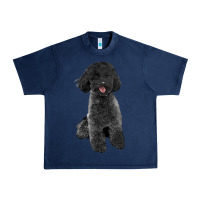 Navy black poodles dog Urban Heavy Tee - LillyAllenDesigns
