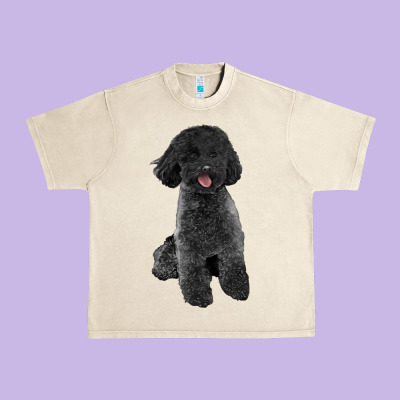 Black Poodles Dog Urban Heavy Tee Designed By Lillyallendesigns