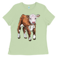 Matcha hereford calf Ladies Tee - LillyAllenDesigns