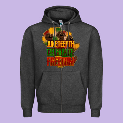 Juneteenth Celebrate Freedom Zipper Hoodie Designed By Howdyjamesfarm