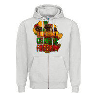 Dove Grey Juneteenth celebrate freedom Zipper Hoodie - HowdyJamesFarm
