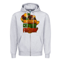 Heather Grey Juneteenth celebrate freedom Zipper Hoodie - HowdyJamesFarm