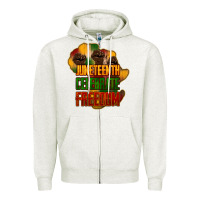 Oatmeal Heather Juneteenth celebrate freedom Zipper Hoodie - HowdyJamesFarm