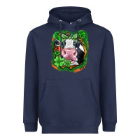 Navy St. Patrick's day cow Heavyweight Hoodie - FaDigitalArtStudio