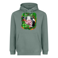 Sage St. Patrick's day cow Heavyweight Hoodie - FaDigitalArtStudio