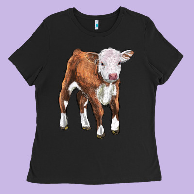 Hereford Calf Ladies Tee Designed By Lillyallendesigns