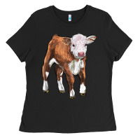 Black hereford calf Ladies Tee - LillyAllenDesigns
