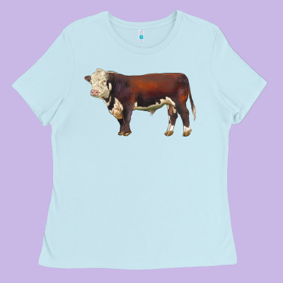 Hereford Bull Ladies Tee Designed By Lillyallendesigns