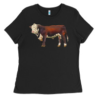 Black hereford bull Ladies Tee - LillyAllenDesigns
