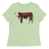 Matcha hereford bull Ladies Tee - LillyAllenDesigns