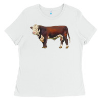 White hereford bull Ladies Tee - LillyAllenDesigns