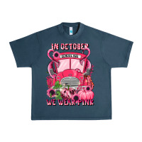 Midnight Navy in october we wear pink halloween school bus Urban Heavy Tee - LillyAllenDesigns