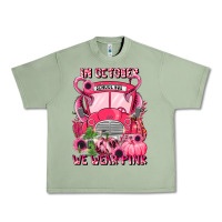 Oil Green in october we wear pink halloween school bus Urban Heavy Tee - LillyAllenDesigns