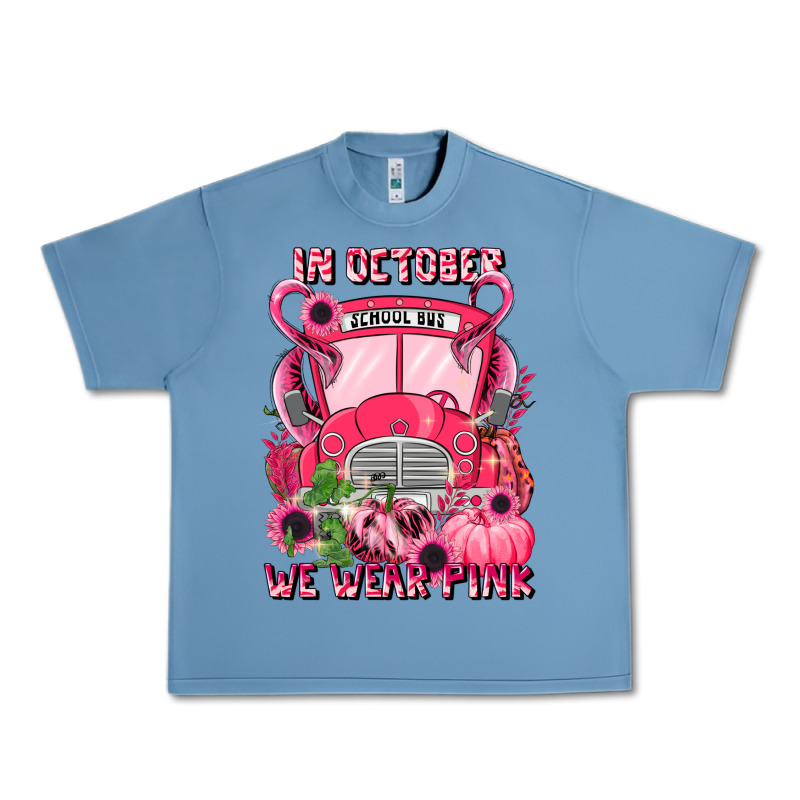In October We Wear Pink Halloween School Bus Urban Heavy Tee by LillyAllenDesigns | Teevron